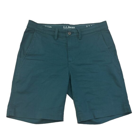 LL Bean Standard Fit Shorts Mens Size 30W Green 8" Inseam - Picture 1 of 3